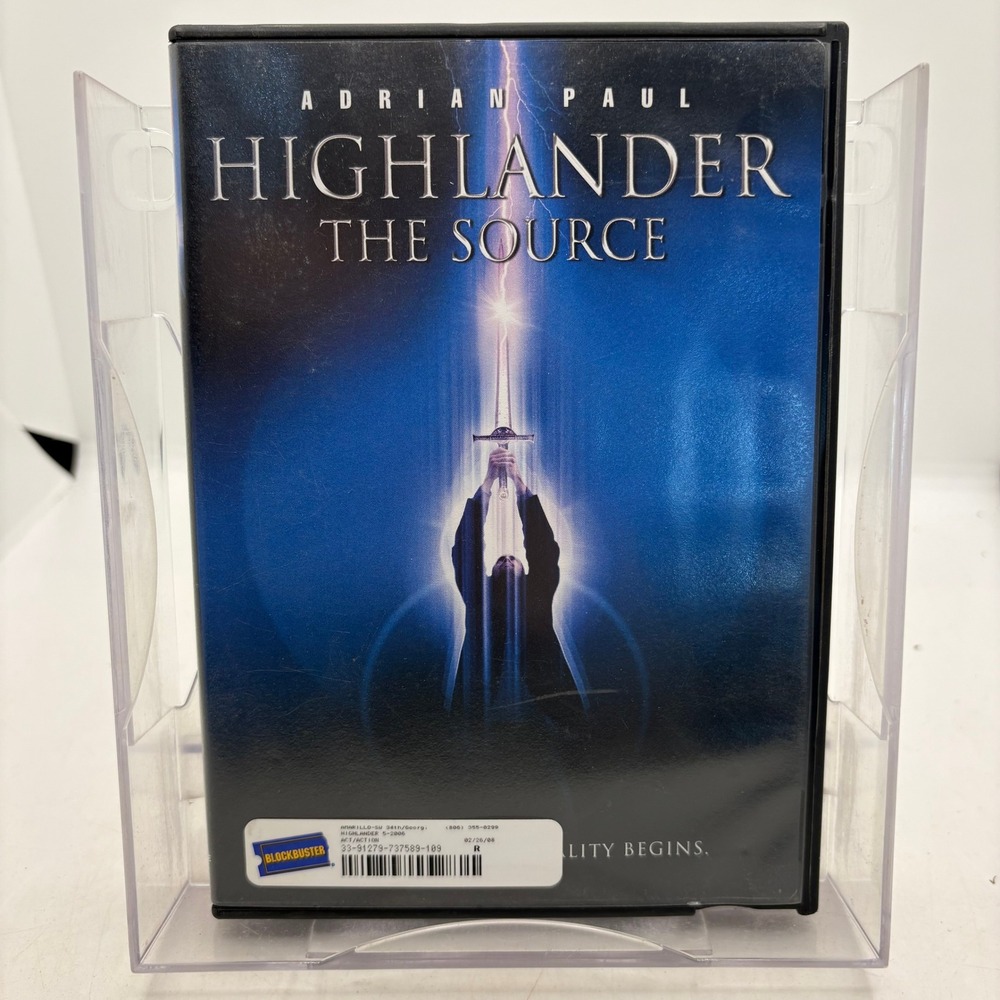 Highlander The Source DVD 2007 Adrian Paul Blockbuster Case Lionsgate Widescreen